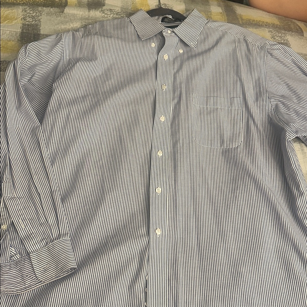 Croft & Barrow Men's Navy Pinstripe Dress Shirt